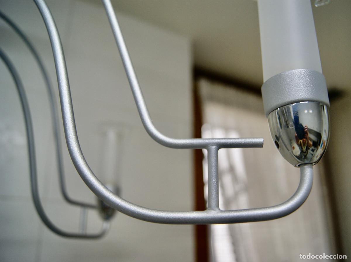 Vintage: L&aacute;mpara de techo, gris, cromo y cristal - Foto 8