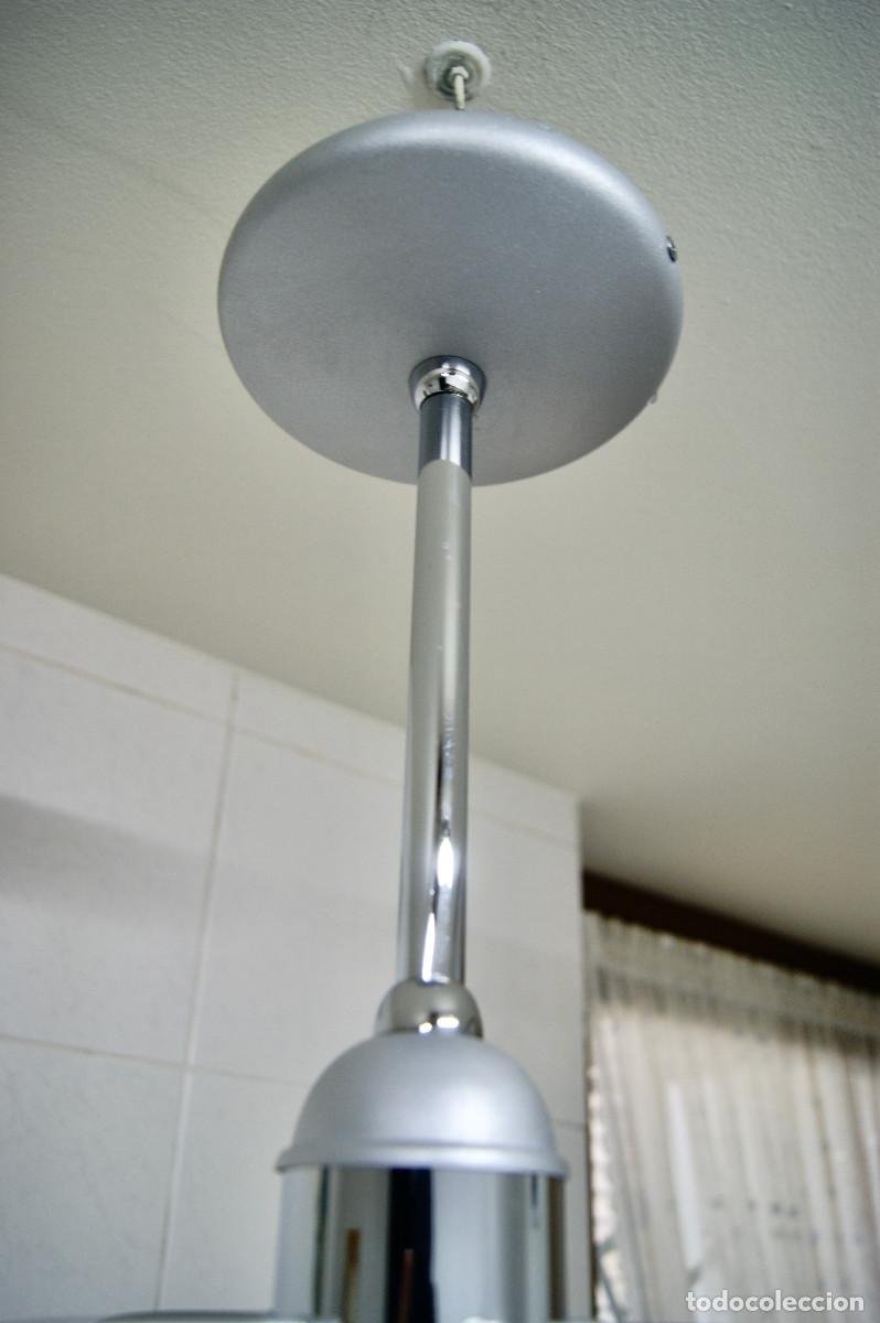 Vintage: L&aacute;mpara de techo, gris, cromo y cristal - Foto 14