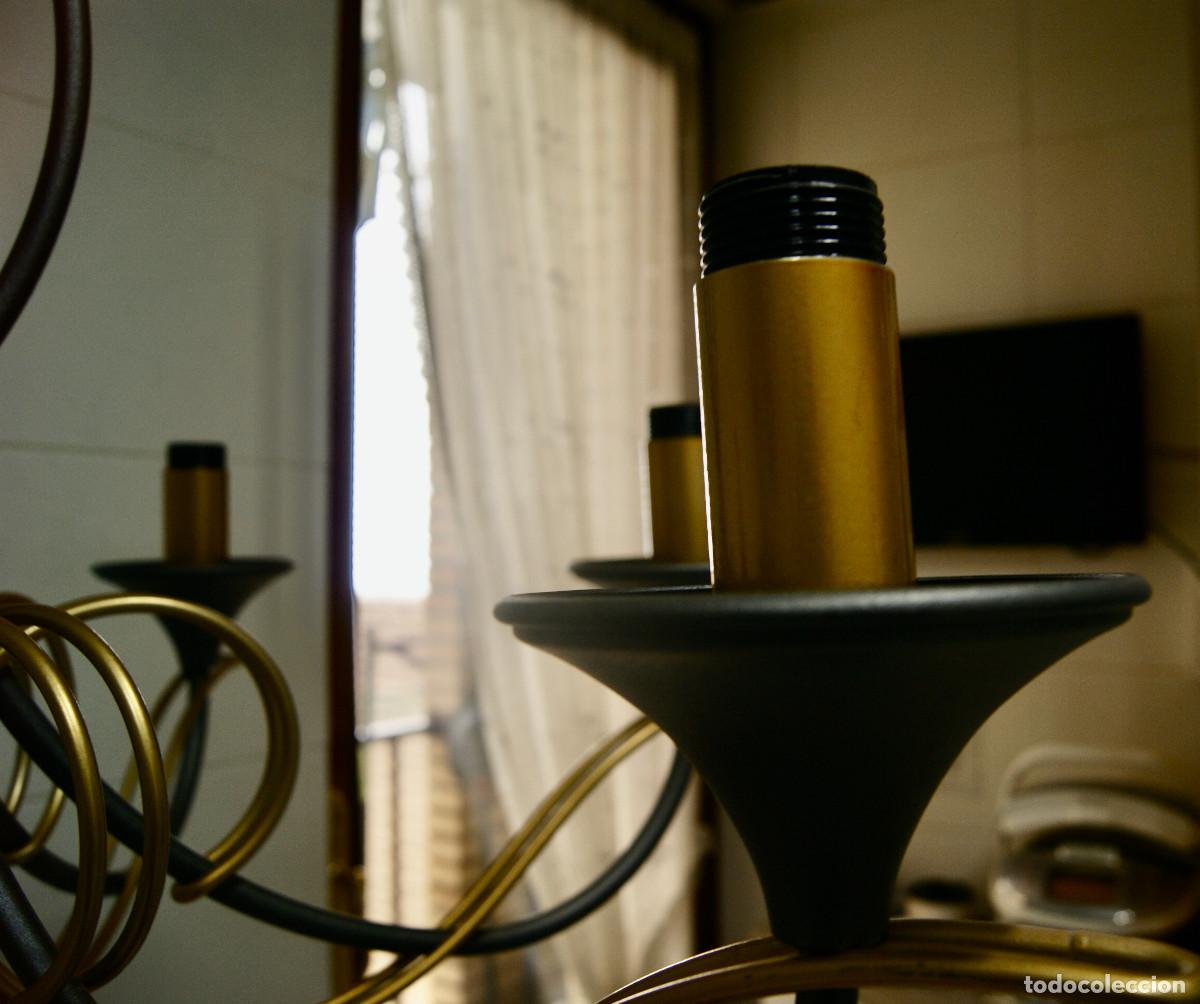 Vintage: L&aacute;mpara de techo, gris y oro mate - Foto 6