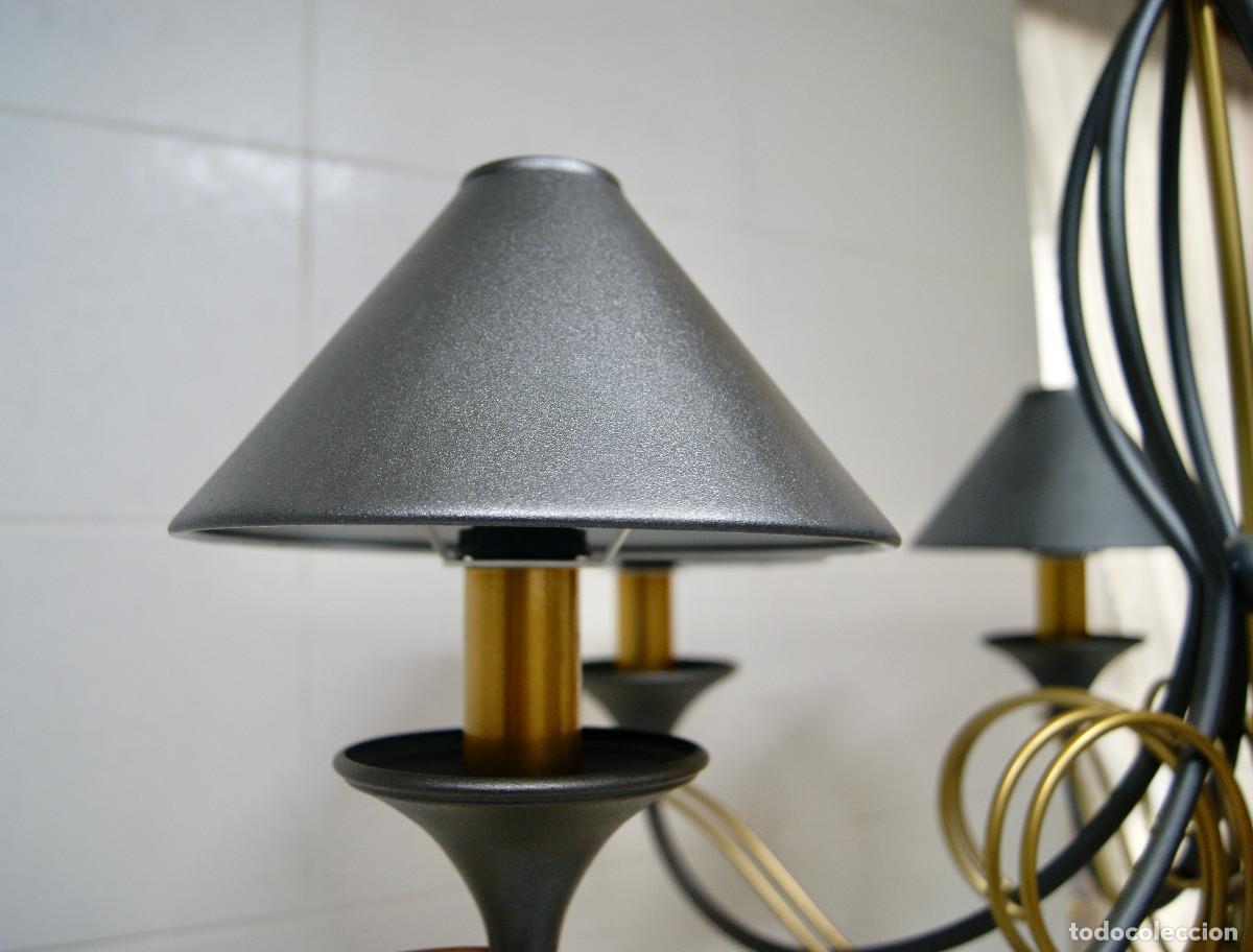 Vintage: L&aacute;mpara de techo, gris y oro mate - Foto 7