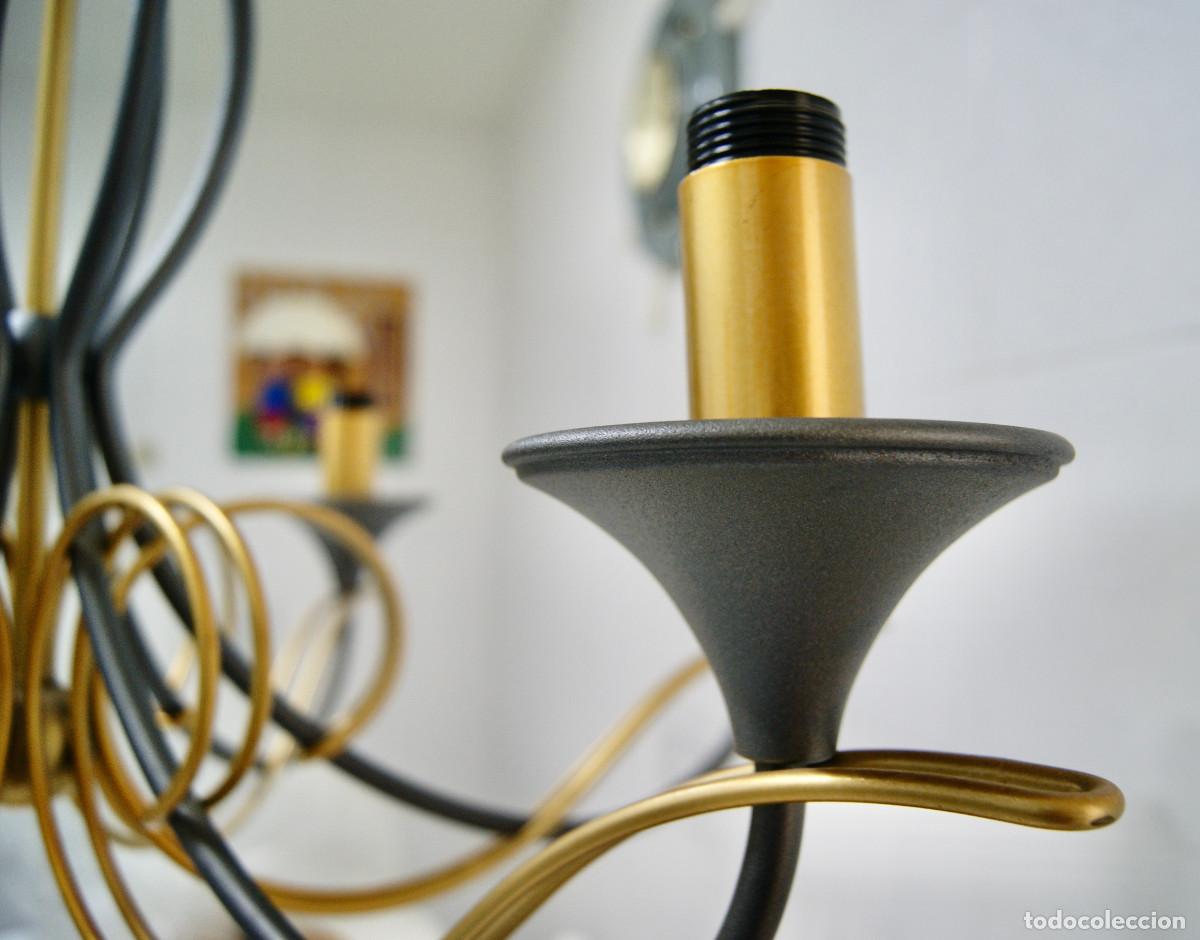 Vintage: L&aacute;mpara de techo, gris y oro mate - Foto 10