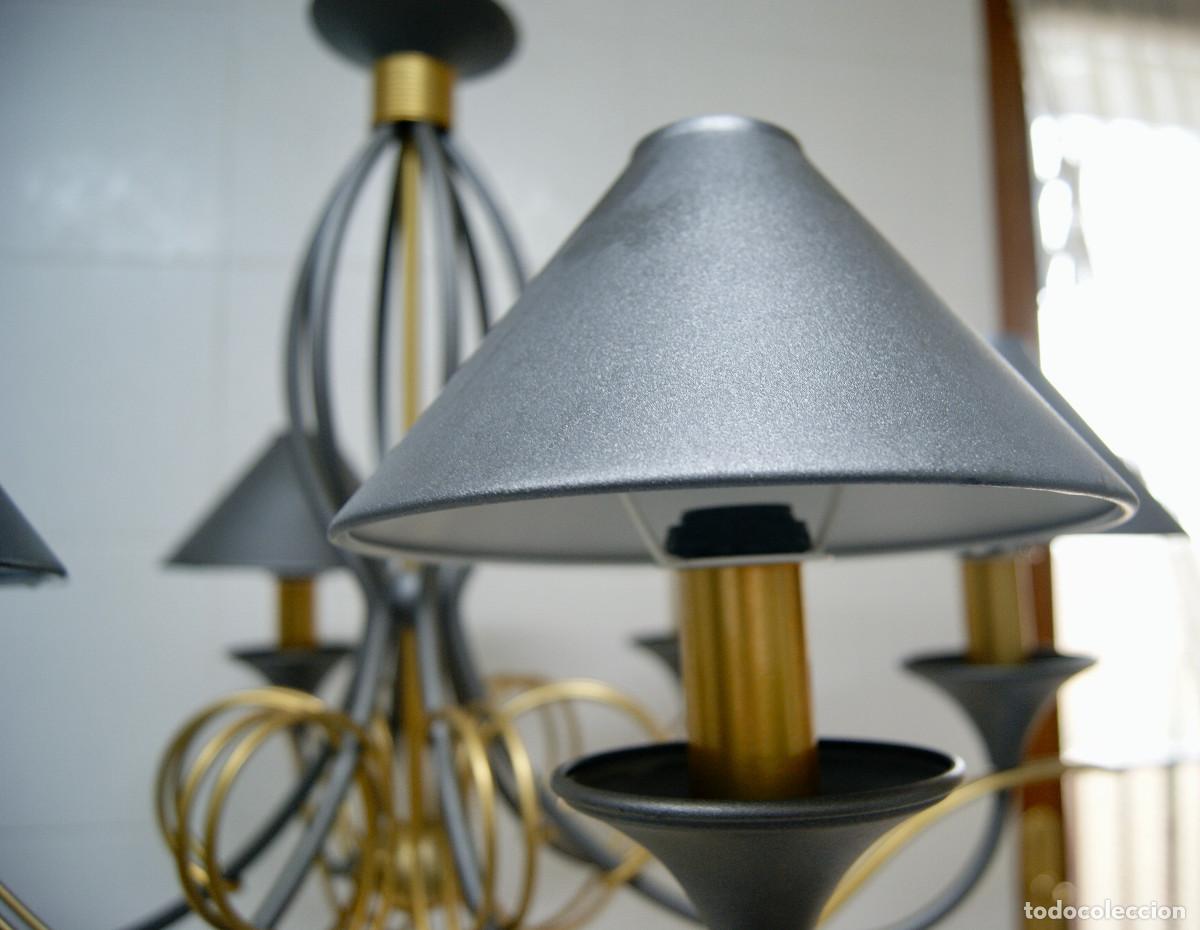 Vintage: L&aacute;mpara de techo, gris y oro mate - Foto 11