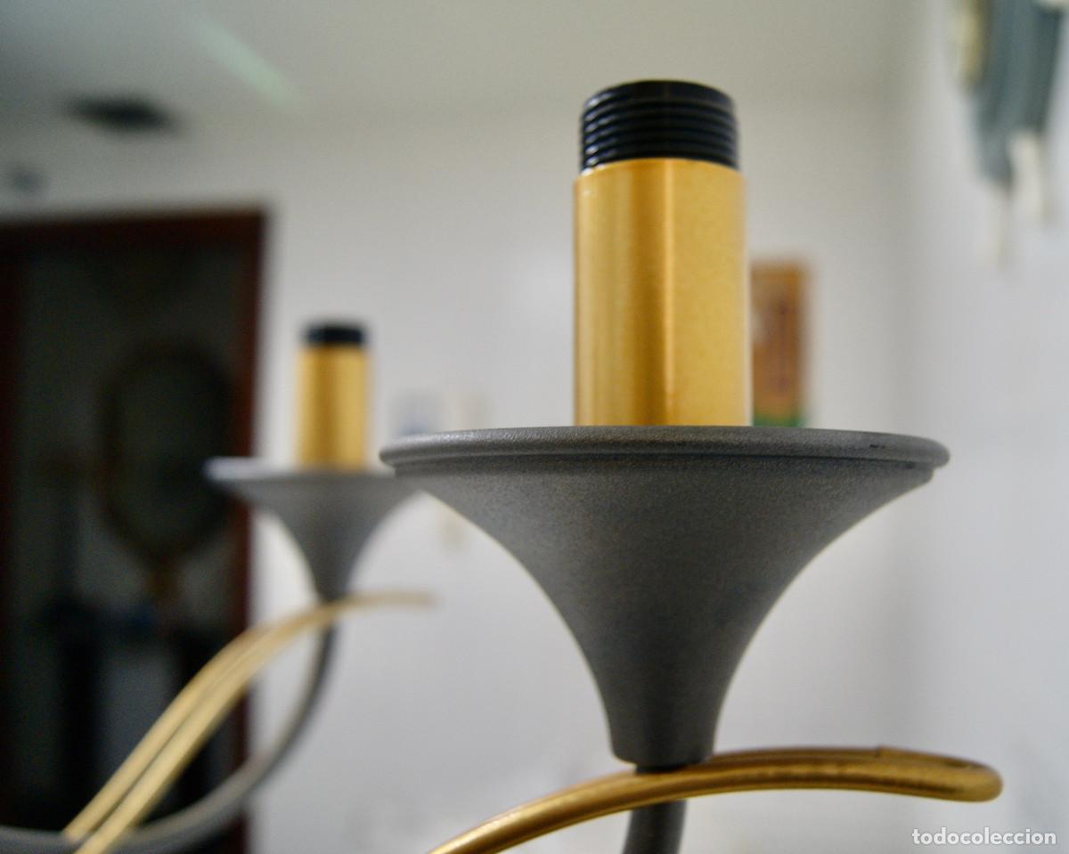 Vintage: L&aacute;mpara de techo, gris y oro mate - Foto 12