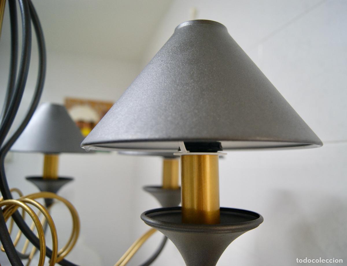 Vintage: L&aacute;mpara de techo, gris y oro mate - Foto 15