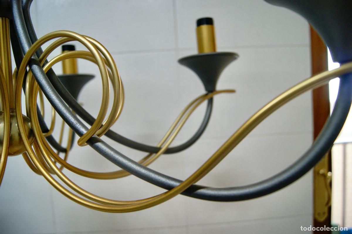 Vintage: L&aacute;mpara de techo, gris y oro mate - Foto 18