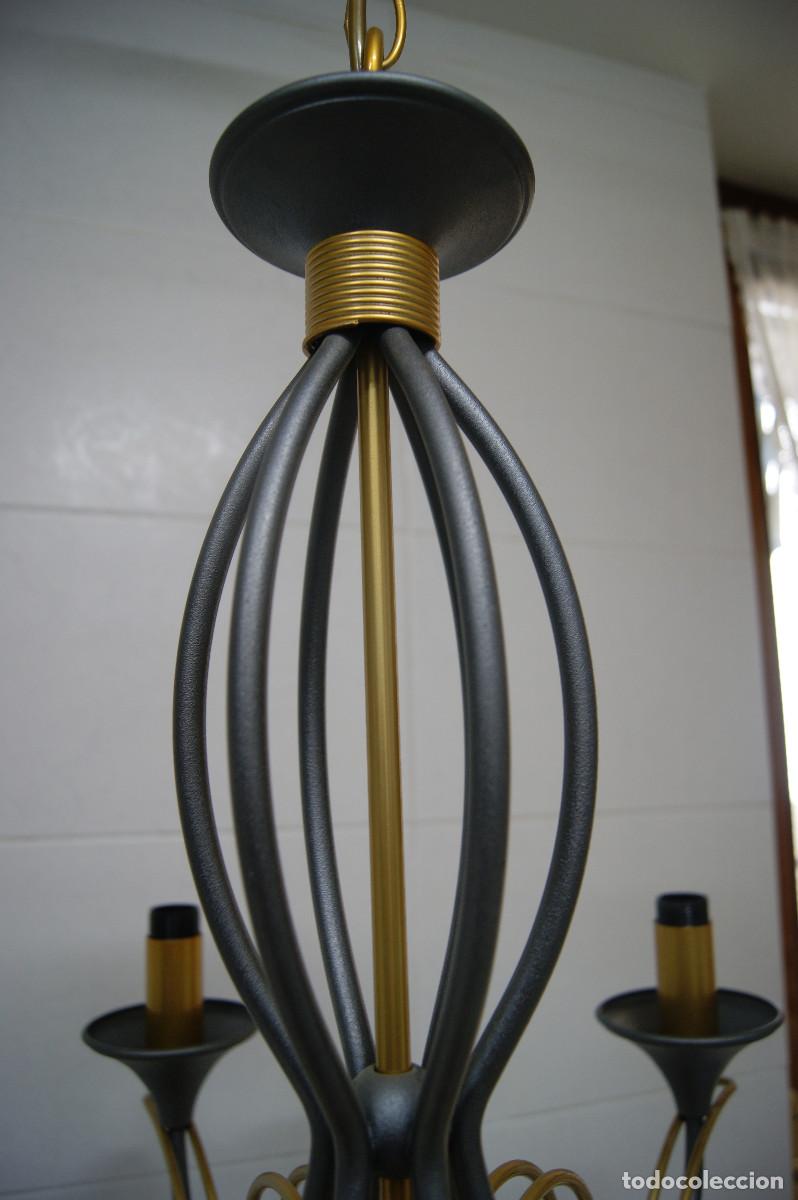 Vintage: L&aacute;mpara de techo, gris y oro mate - Foto 23