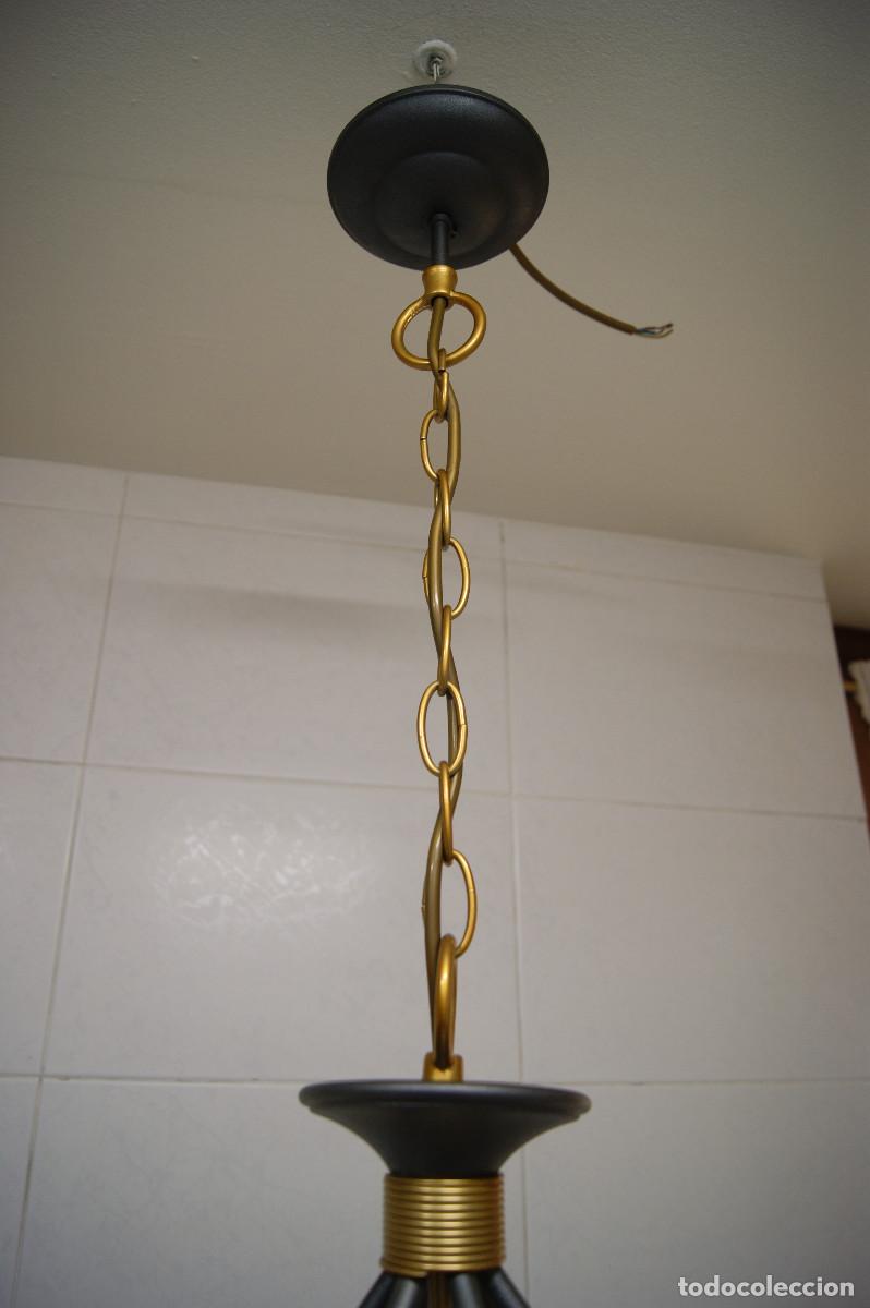 Vintage: L&aacute;mpara de techo, gris y oro mate - Foto 25