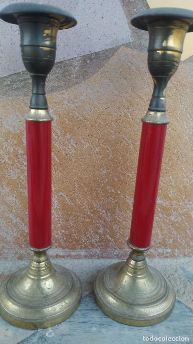 Vintage: Pareja de candelabros de bronce - Foto 1