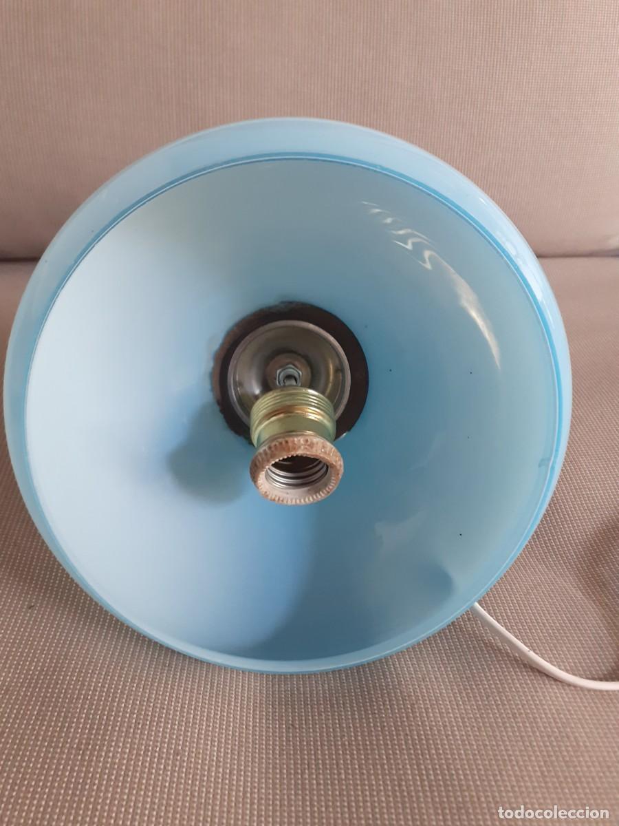 Vintage: Lampara techo opalina azul - Foto 4