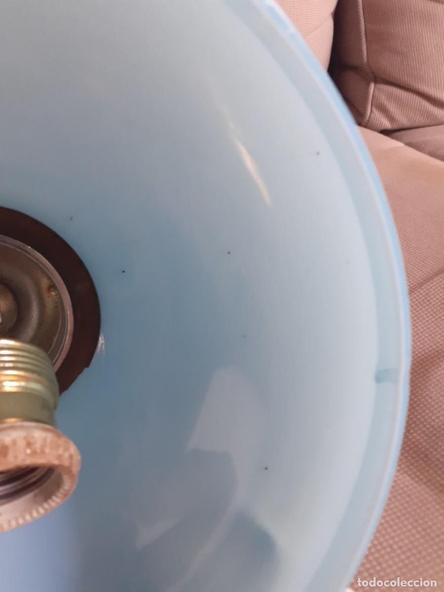 Vintage: Lampara techo opalina azul - Foto 5
