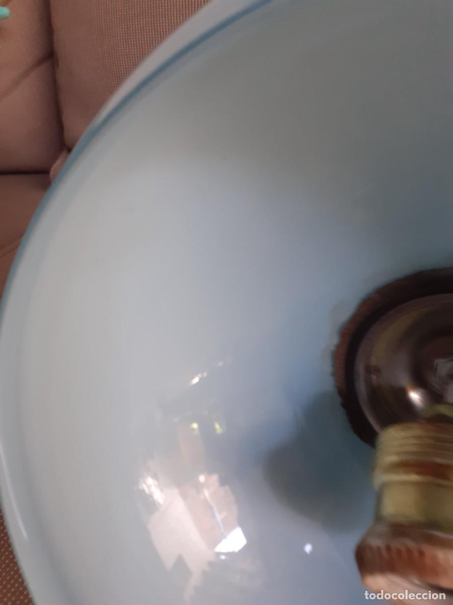 Vintage: Lampara techo opalina azul - Foto 6