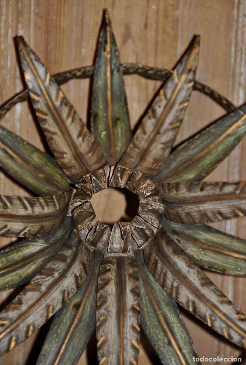 Vintage: Plaf&oacute;n de techo hojas verdes y doradas - Foto 4