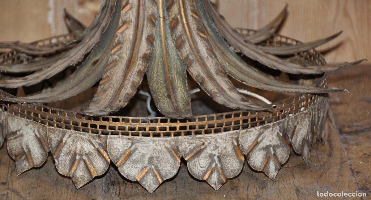 Vintage: Plaf&oacute;n de techo hojas verdes y doradas - Foto 7