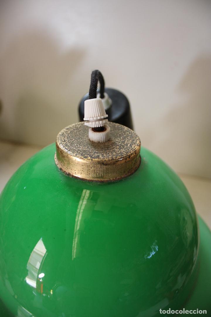 Vintage: lampara de techo cristal verde - Foto 7