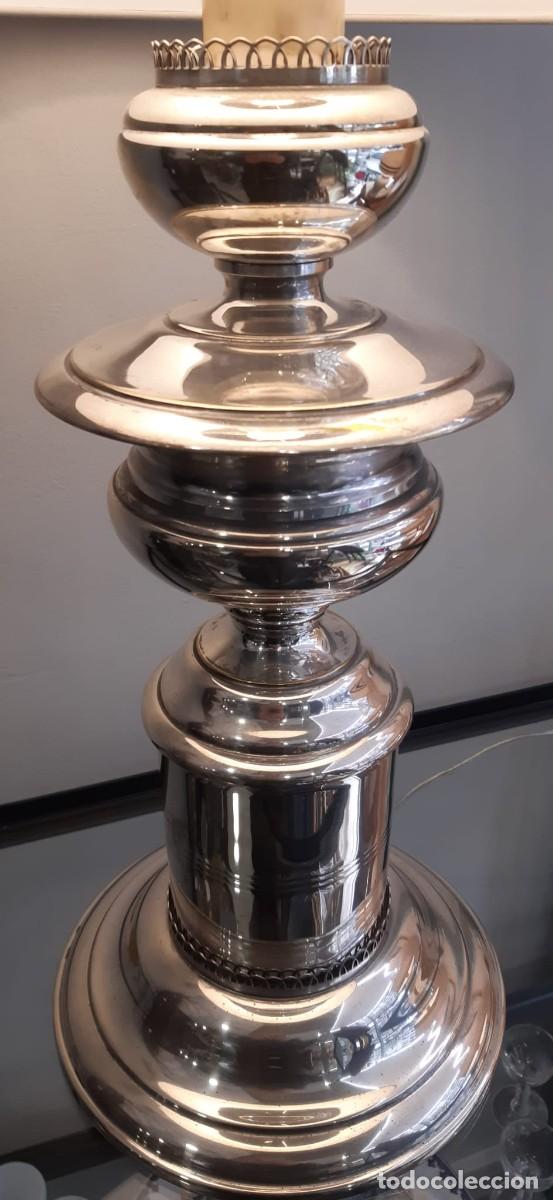 Vintage: L&Aacute;MPARA PLATEADA CON PANTALLA - Foto 2