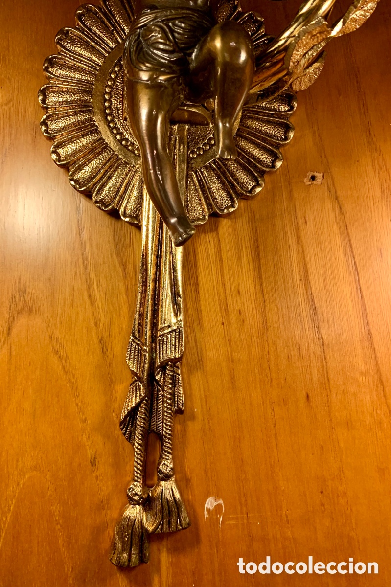 Vintage: Conjunto de l&aacute;mparas de bronce con ba&ntilde;o de oro - Foto 9