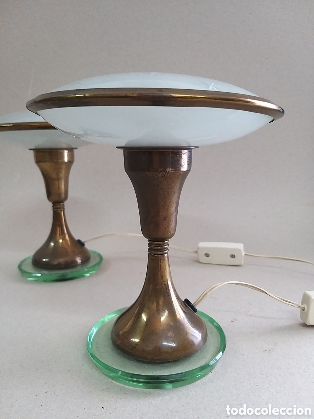 excepcional pareja de lamparas mesa modernistas - Compra venta en  todocoleccion