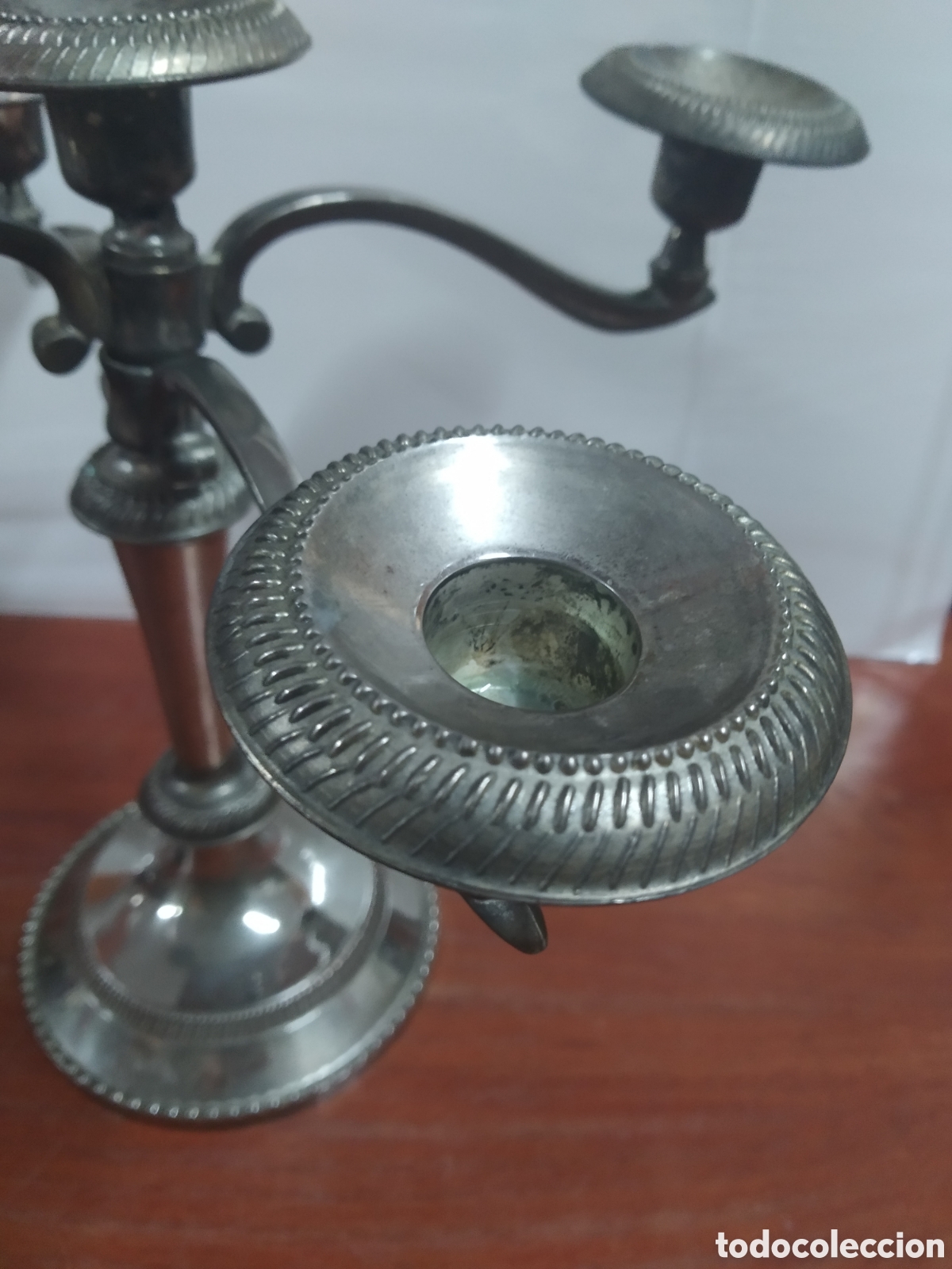 Vintage: CANDELABRO DE 5 BRAZOS DE ALPACA - Foto 5