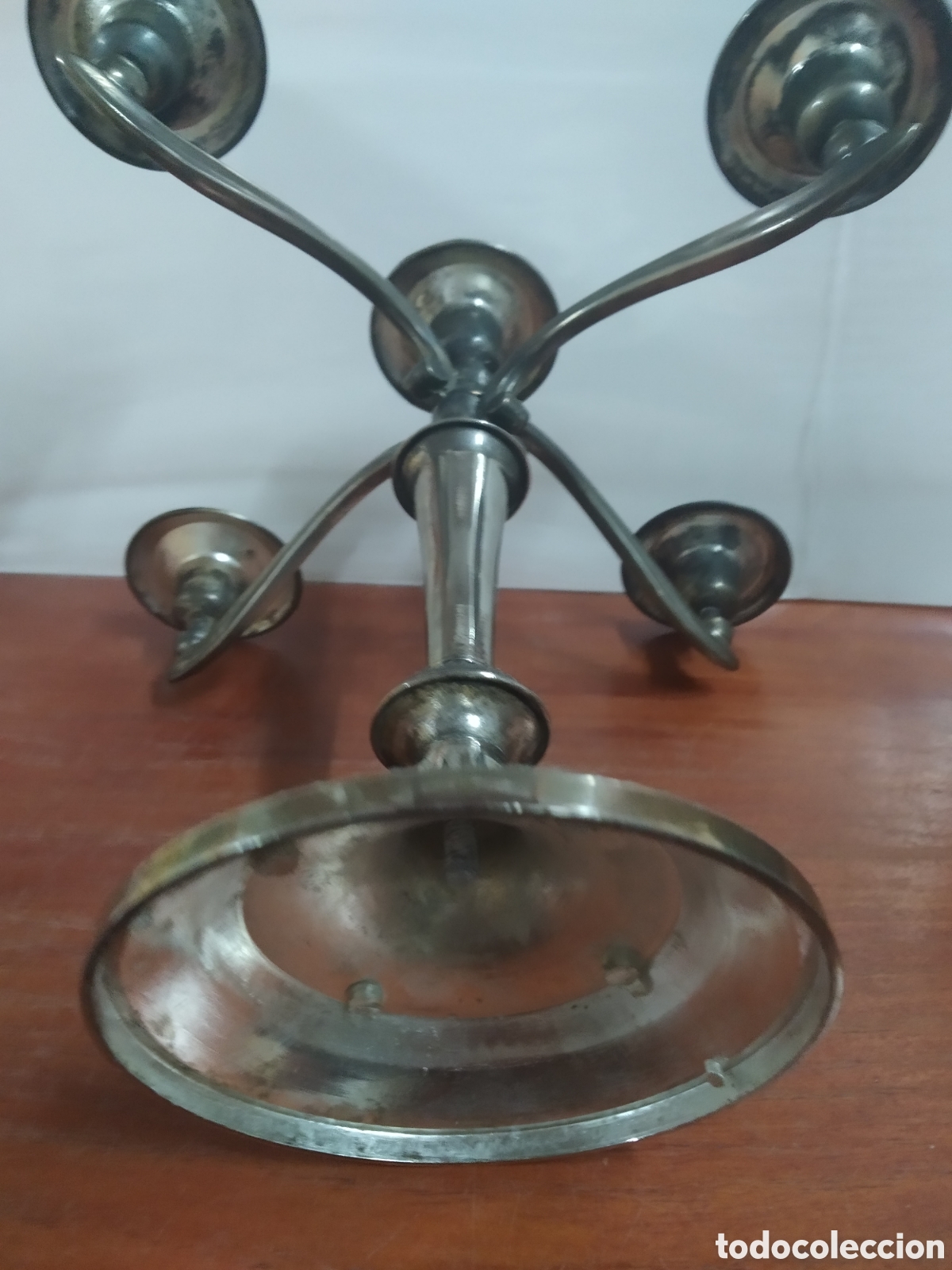 Vintage: CANDELABRO DE 5 BRAZOS DE ALPACA - Foto 8