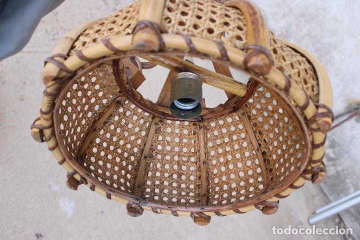 Vintage: lampara de techo mimbre y ratt&aacute;n - Foto 1