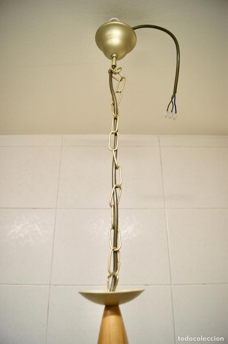 Vintage: L&aacute;mpara de techo, madera, oro mate y cristal - Foto 16