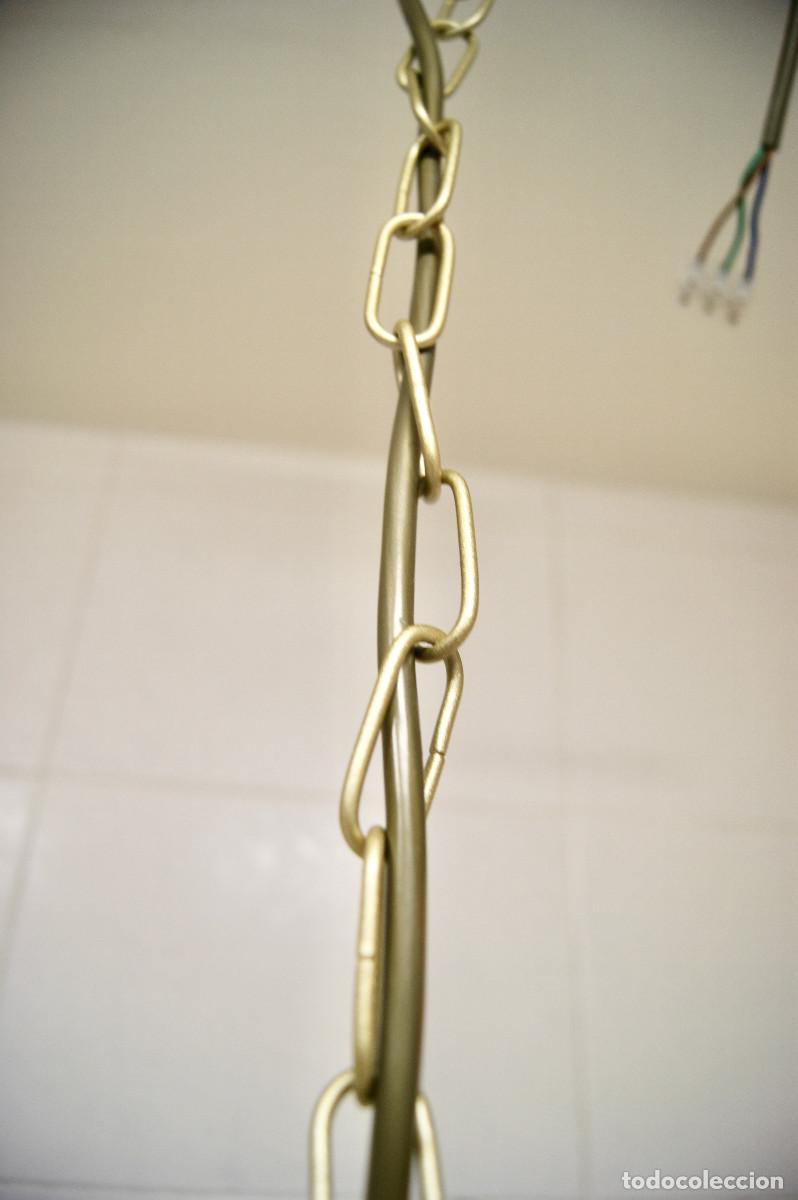 Vintage: L&aacute;mpara de techo, madera, oro mate y cristal - Foto 17