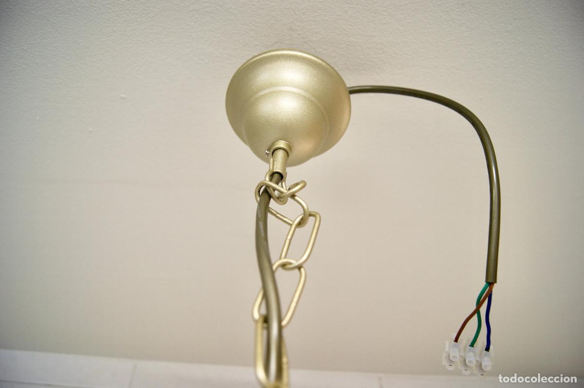 Vintage: L&aacute;mpara de techo, madera, oro mate y cristal - Foto 18
