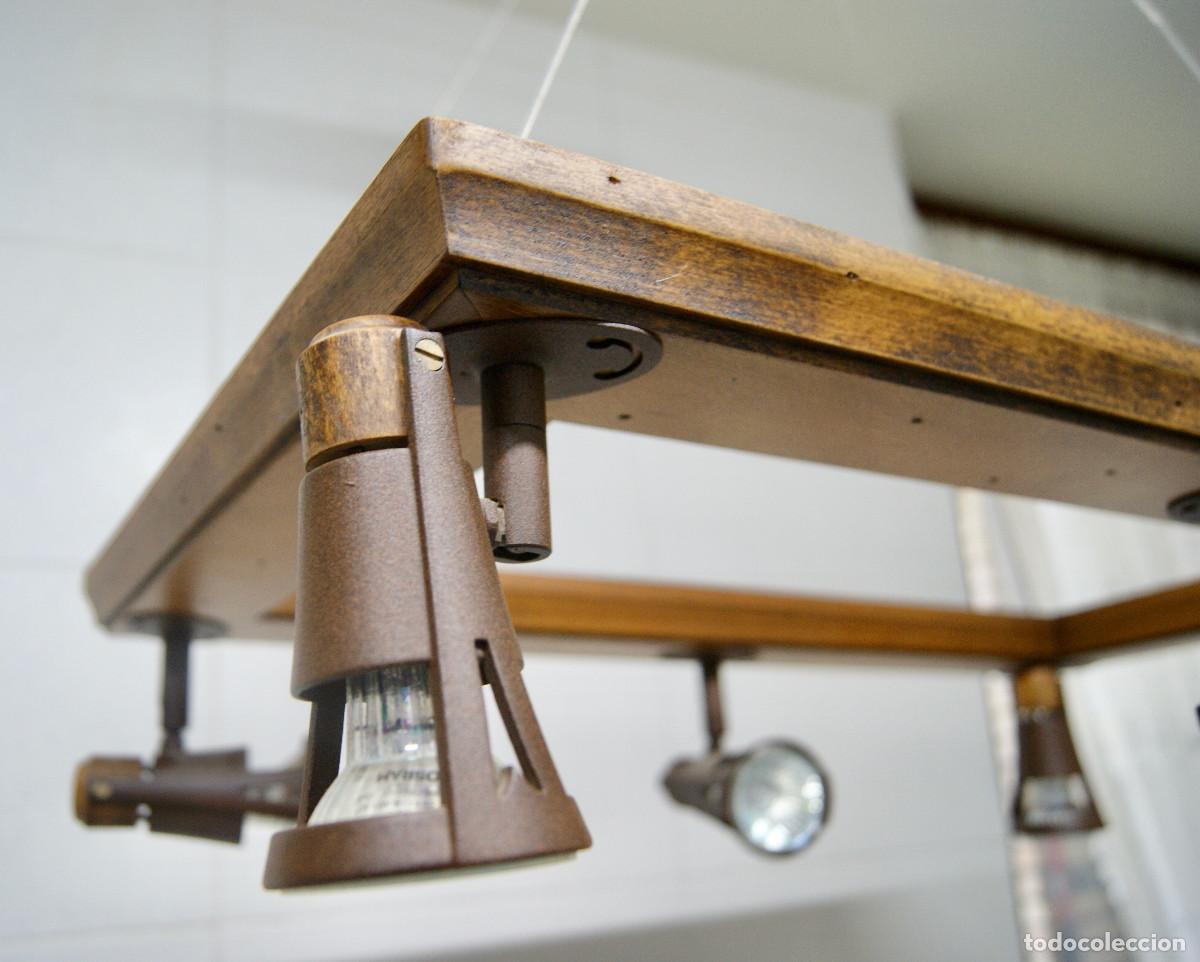 Vintage: L&aacute;mpara de techo, madera y forja marr&oacute;n - Foto 14