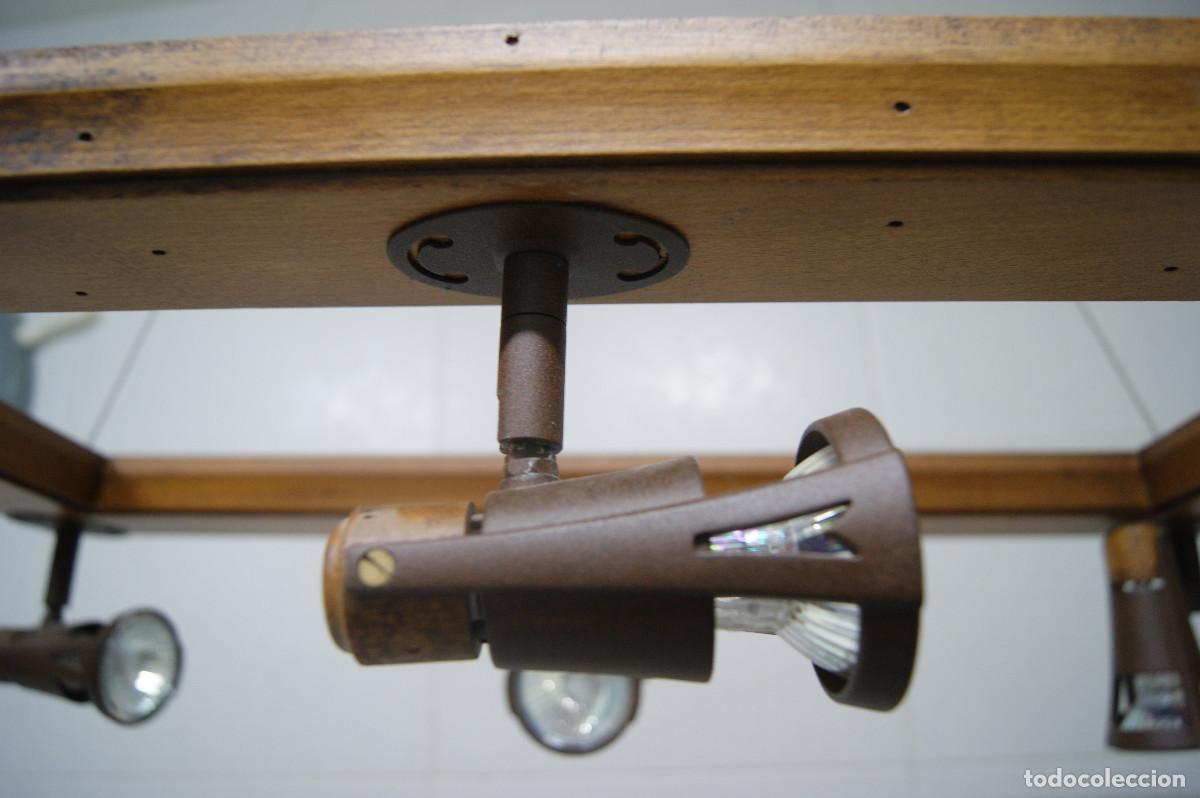 Vintage: L&aacute;mpara de techo, madera y forja marr&oacute;n - Foto 15
