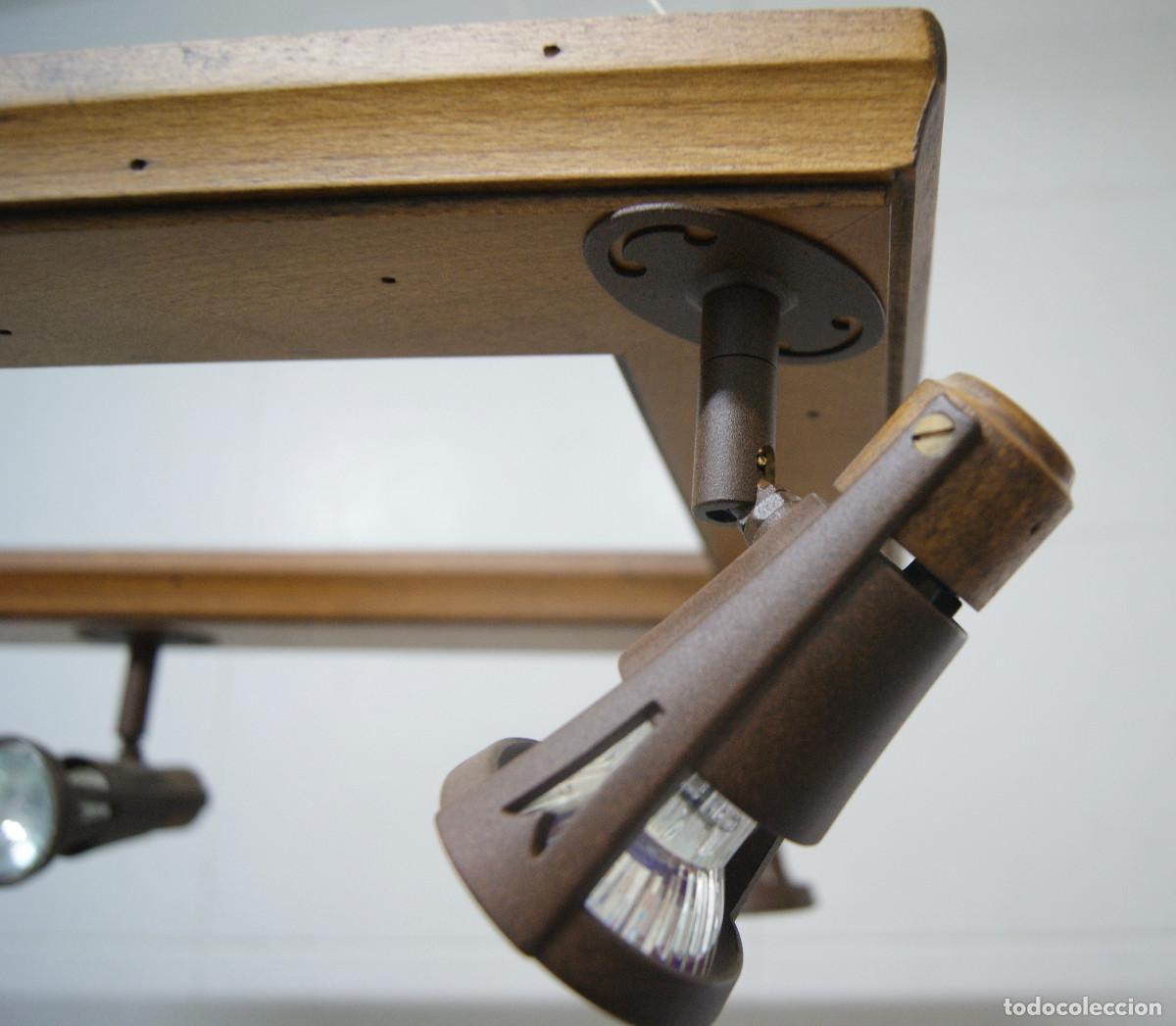 Vintage: L&aacute;mpara de techo, madera y forja marr&oacute;n - Foto 16
