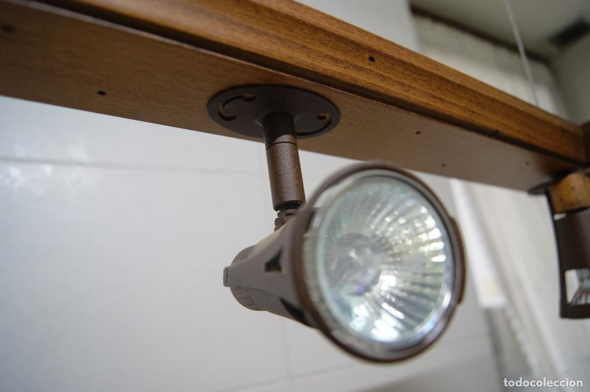 Vintage: L&aacute;mpara de techo, madera y forja marr&oacute;n - Foto 18