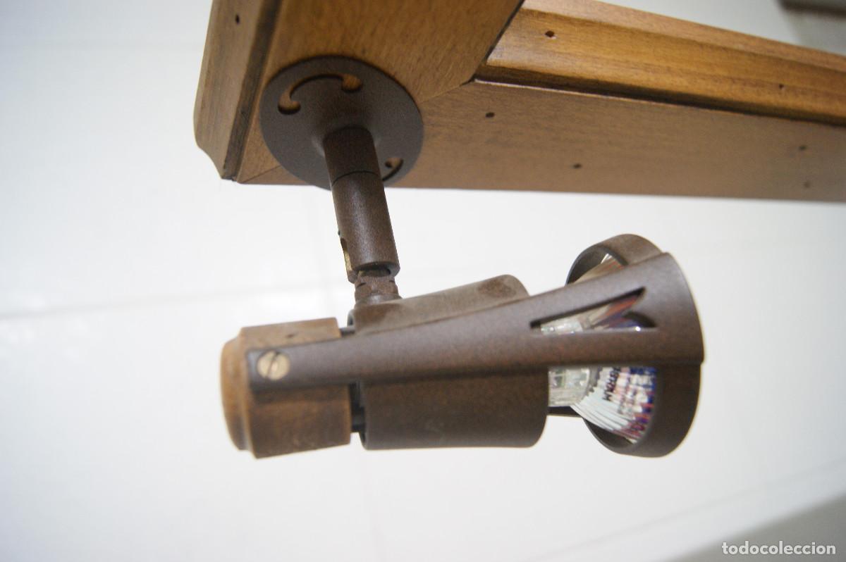 Vintage: L&aacute;mpara de techo, madera y forja marr&oacute;n - Foto 19