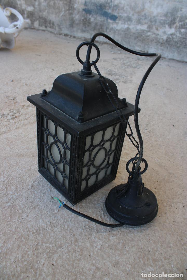 Vintage: lampara de techo farol de metal - Foto 2