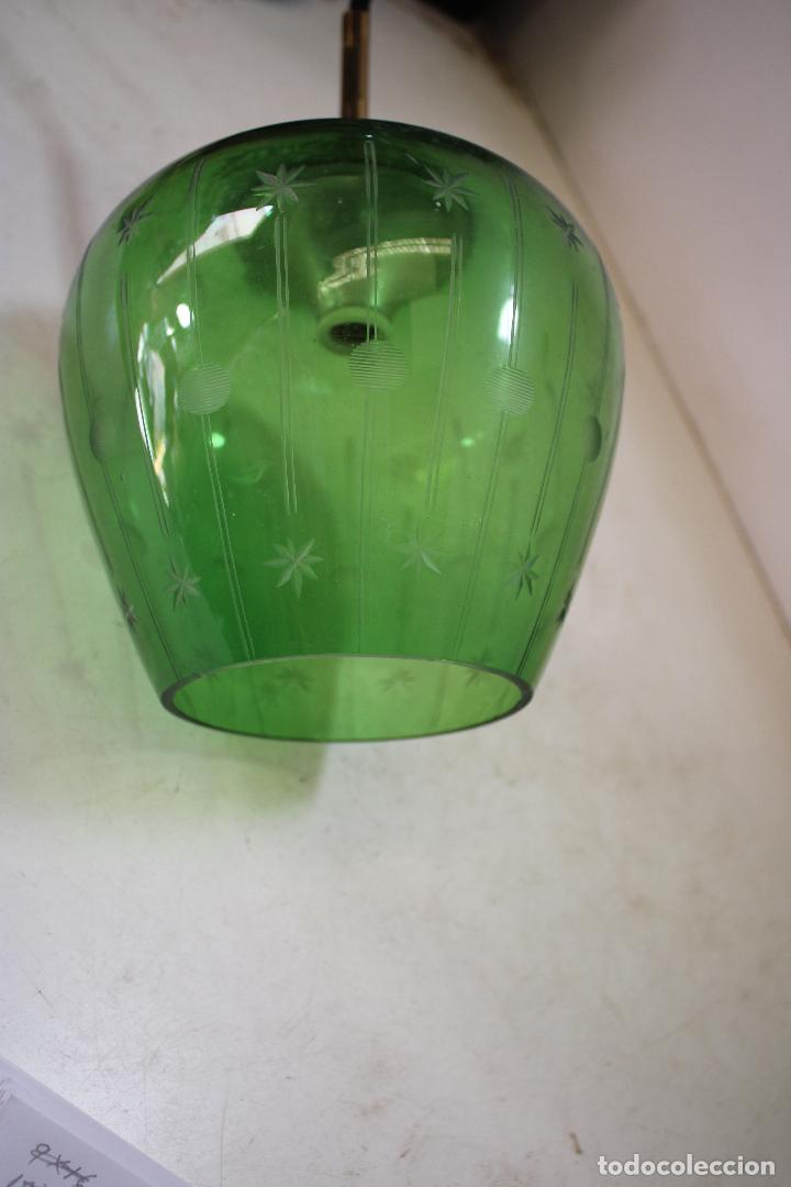 Vintage: lampara de techo tulipa verde - Foto 3