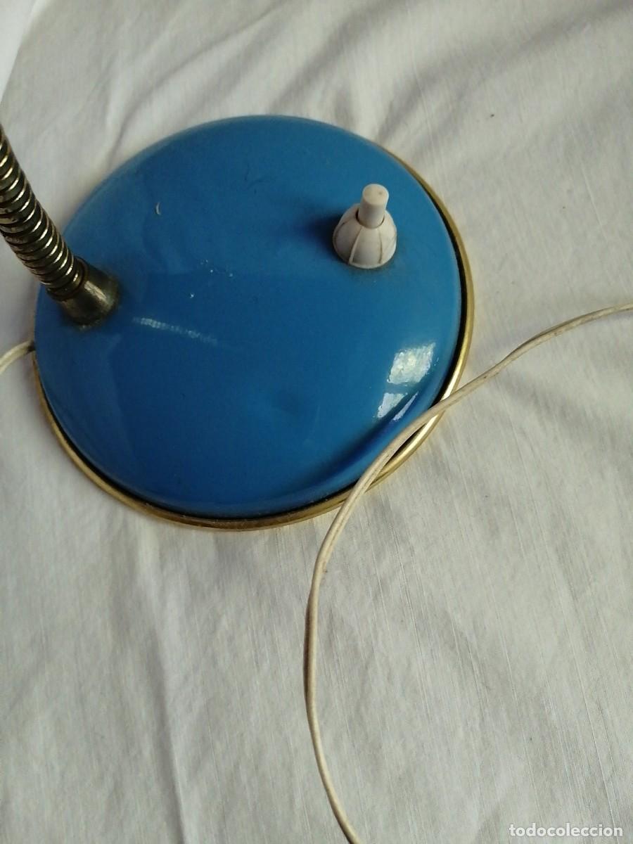 Vintage: L&aacute;mpara de mesa, flexo azul. - Foto 2