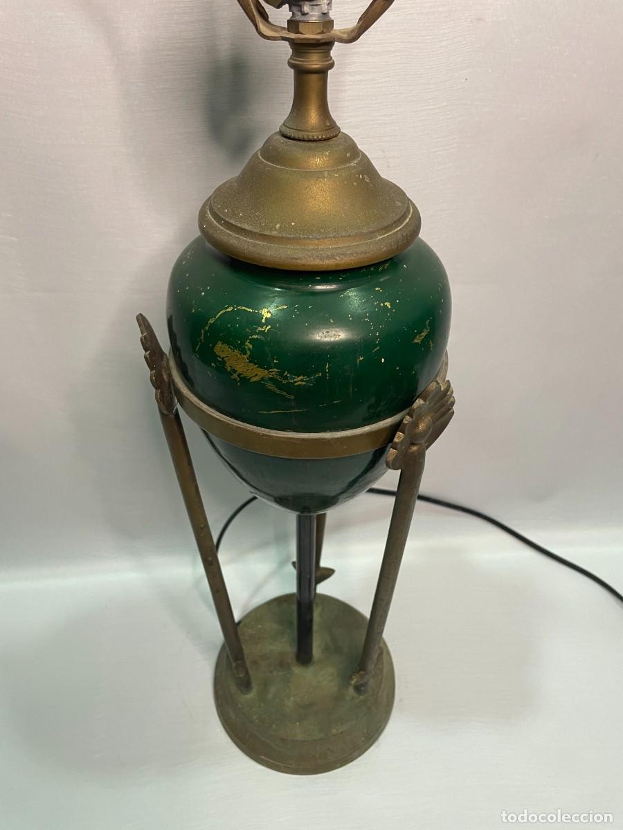Vintage: LAMPARA ANTIGUA DE LA INDIA CON PIE DE BRONCE - Foto 4
