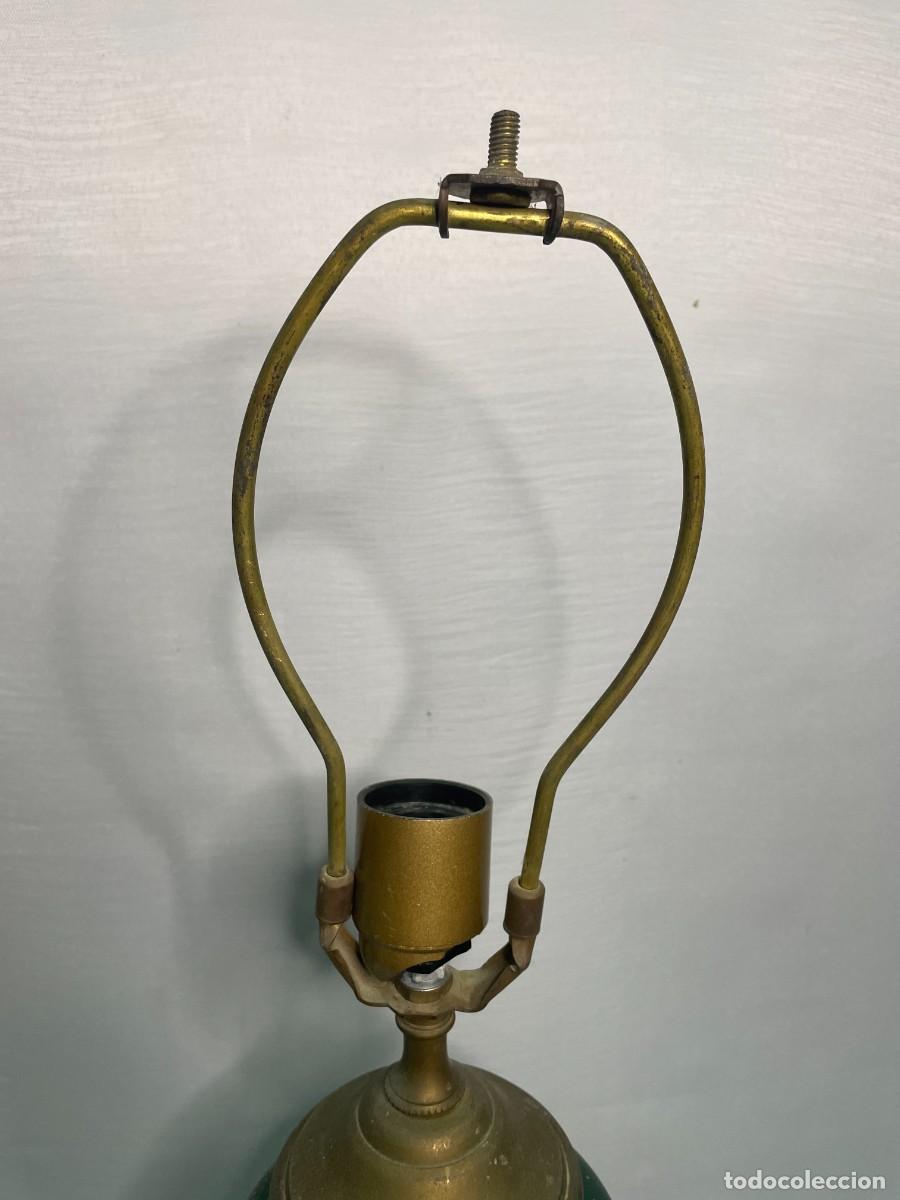 Vintage: LAMPARA ANTIGUA DE LA INDIA CON PIE DE BRONCE - Foto 5