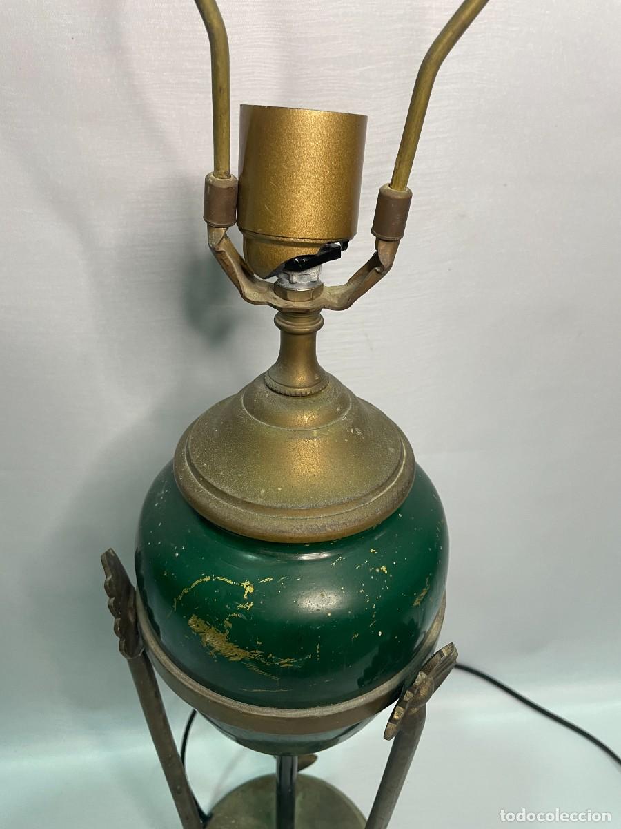 Vintage: LAMPARA ANTIGUA DE LA INDIA CON PIE DE BRONCE - Foto 6