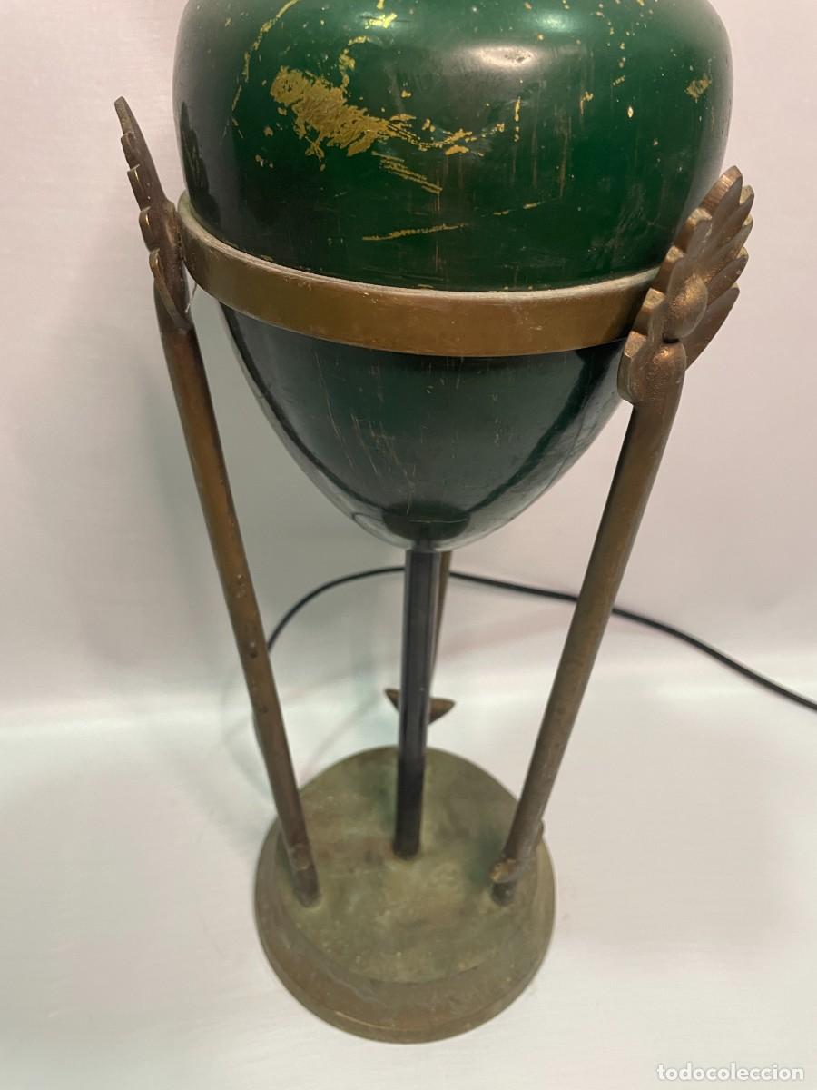 Vintage: LAMPARA ANTIGUA DE LA INDIA CON PIE DE BRONCE - Foto 7