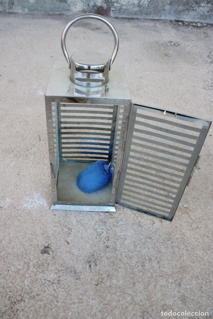 Vintage: farol de metal y cristal - Foto 2