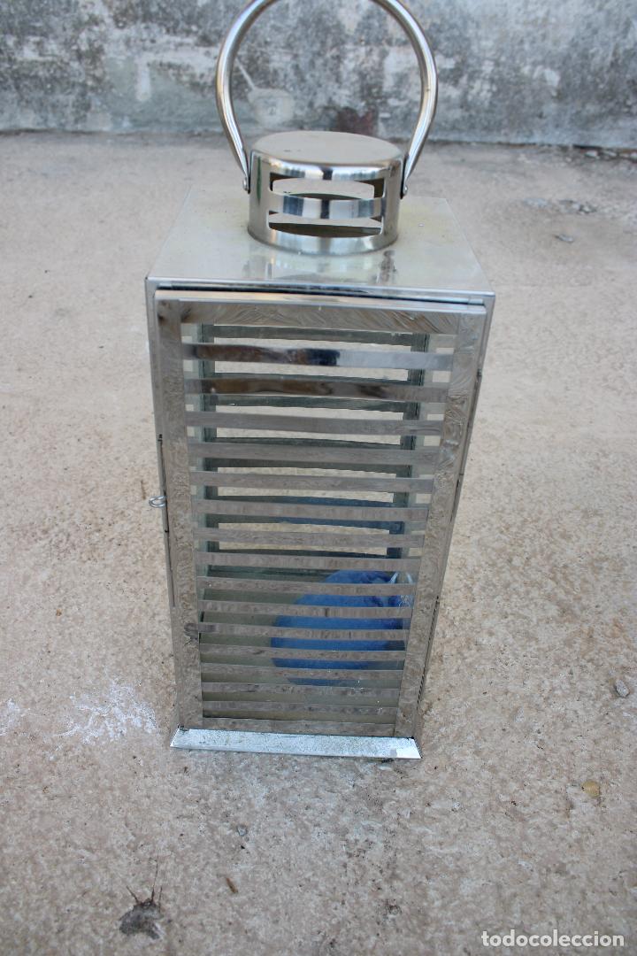 Vintage: farol de metal y cristal - Foto 3