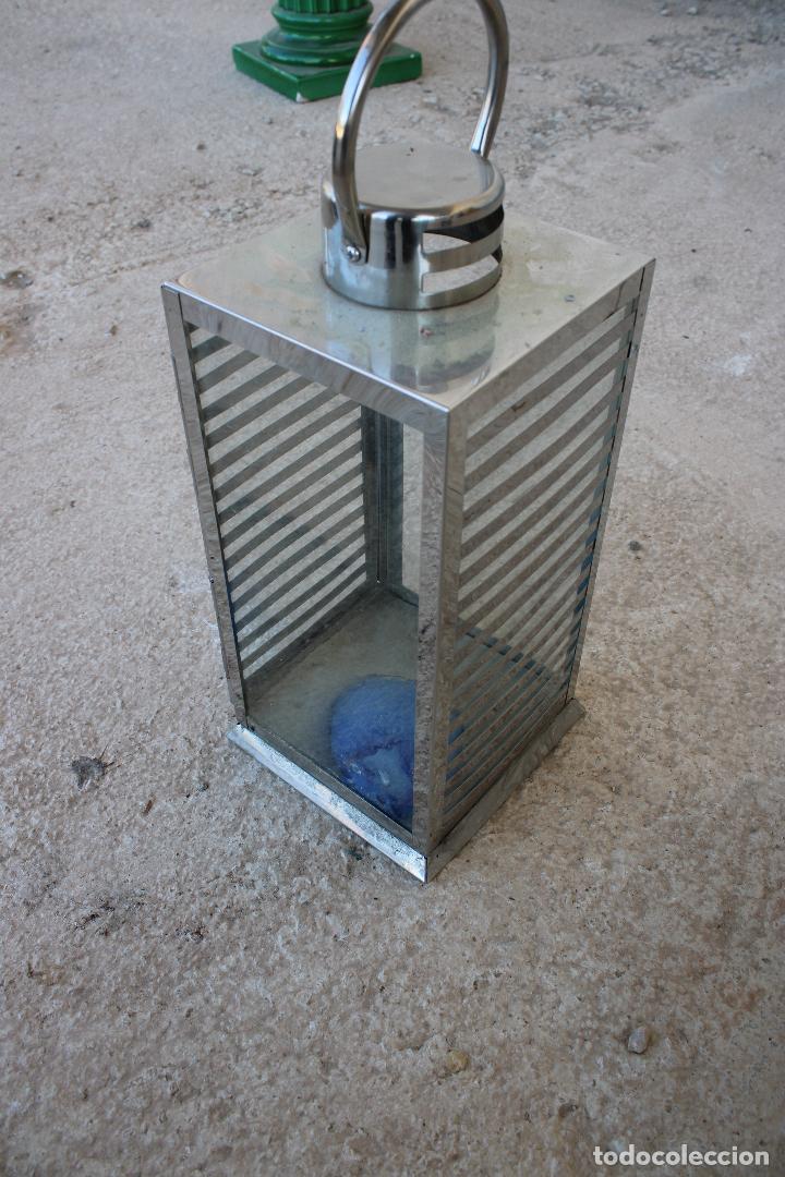 Vintage: farol de metal y cristal - Foto 4
