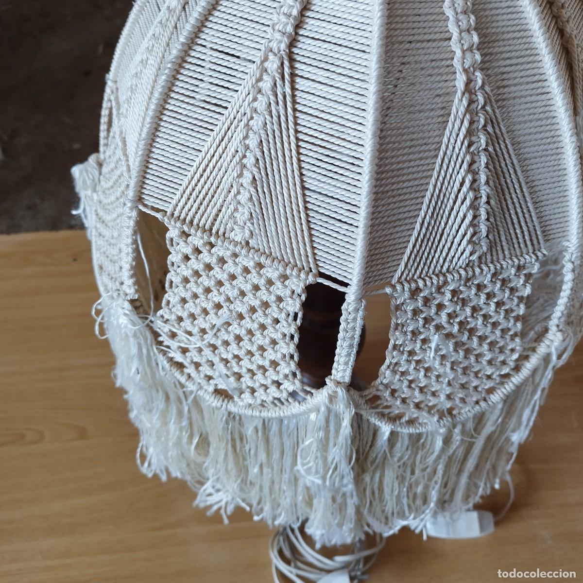 Vintage: LAMPARA MADERA PANTALLA ARTESANIA - Foto 4