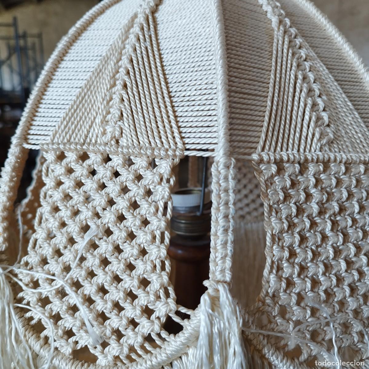 Vintage: LAMPARA MADERA PANTALLA ARTESANIA - Foto 10