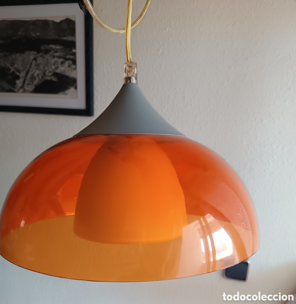 Vintage: LAMPARA de techo VINTAGE RETRO naranja. - Foto 1