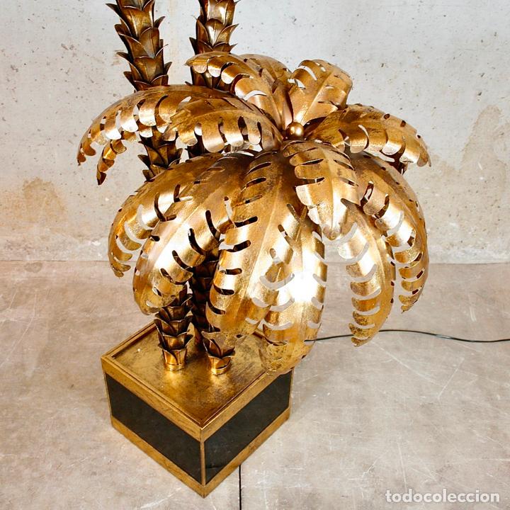 Vintage: L&Aacute;MPARA PIE TRIPLE PALMERA TIPO MAISON JANSEN - Foto 22
