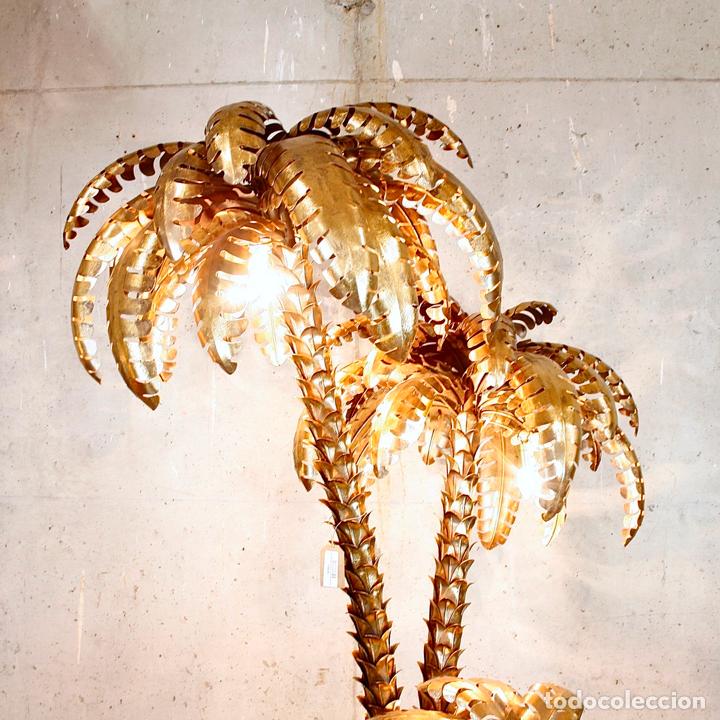 Vintage: L&Aacute;MPARA PIE TRIPLE PALMERA TIPO MAISON JANSEN - Foto 27