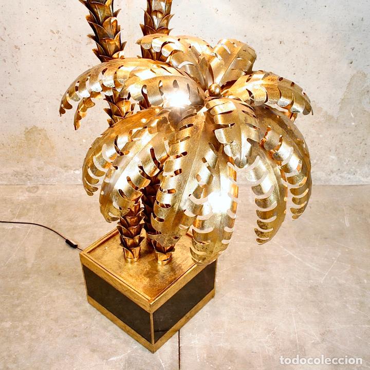 Vintage: L&Aacute;MPARA PIE TRIPLE PALMERA TIPO MAISON JANSEN - Foto 28