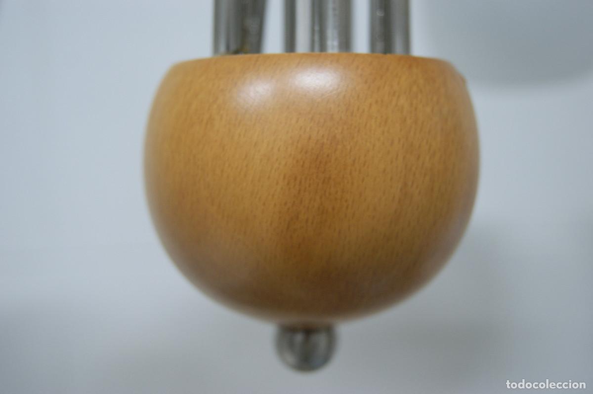 Vintage: L&aacute;mpara de techo n&iacute;quel, madera y cristal - Foto 9