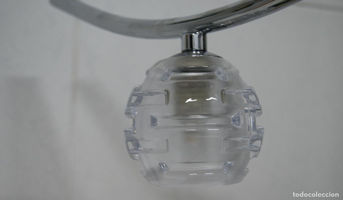 Vintage: L&aacute;mpara de techo, cromo y cristal - Foto 7